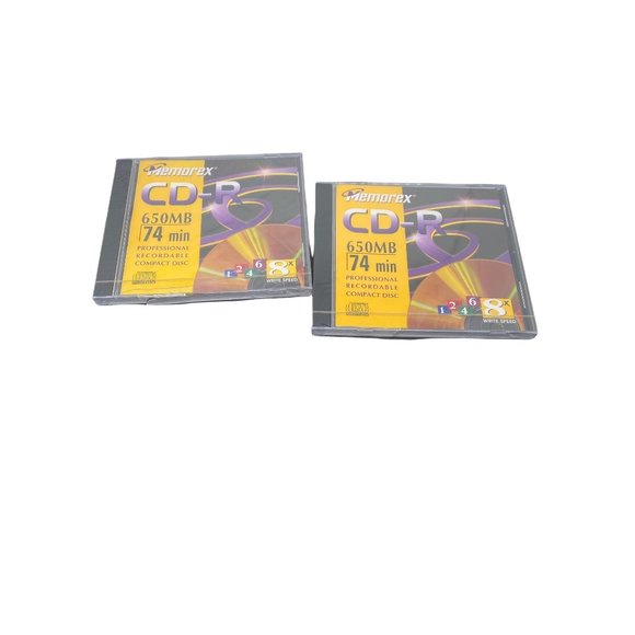 Memorex CD R Professional Recordable Lot of 2 650 MB 74 mins Sealed - Picture 7 of 7